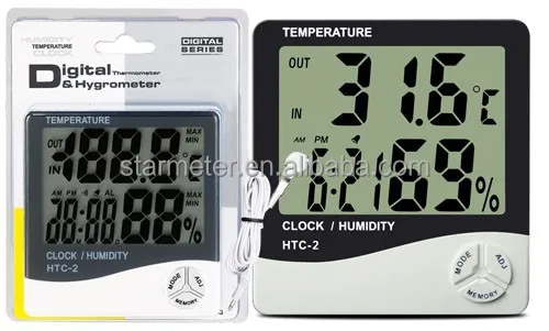 HTC-2 Household Large Screen Decorative Wall Thermometer with sensor