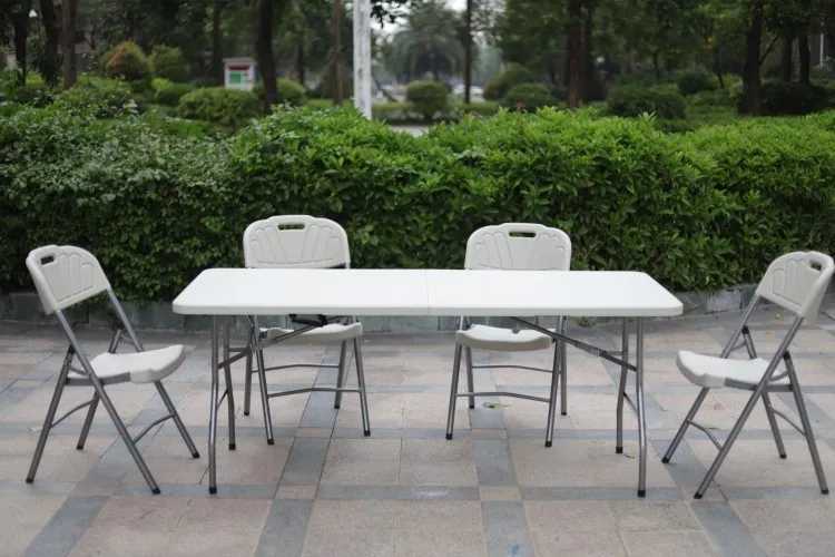  hot sale outdoor garden portable 5 ft rectangular plastic folding camping tables for