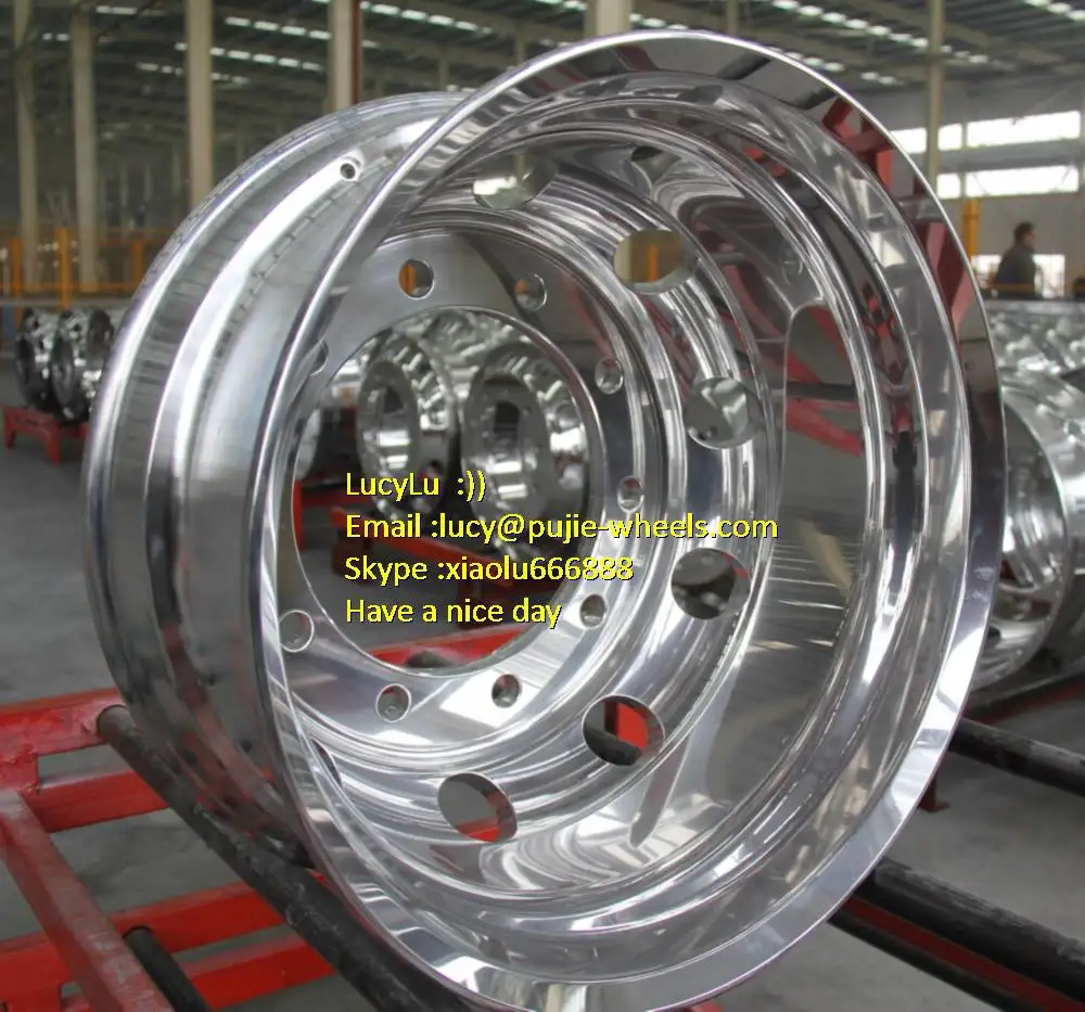 24.5*8.25 PCD335 Polished Truck Aluminum wheel