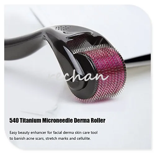 0.5-3.0mm 540 Microneedle Derma Roller Micro Needles Skin Therapy Health Han Beauty Massage Tool for Face Skin (0.25mm) (Purple)