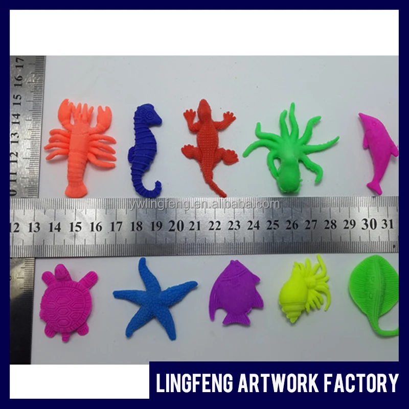 
LF-170-16 LINKFUN wholesale 16 pcs/card 3*5cm eva sea animals shape expend animal toy with crystal soil 