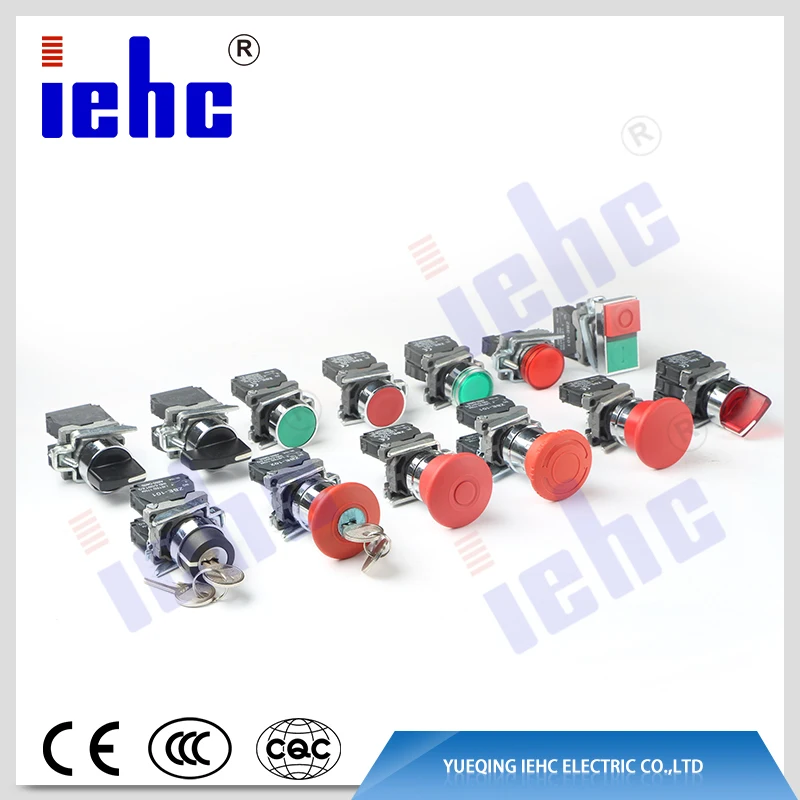 iehc YB4 XB4 series high quality 22mm emergency stop self-locking push-pull mushroom spring return push button switch