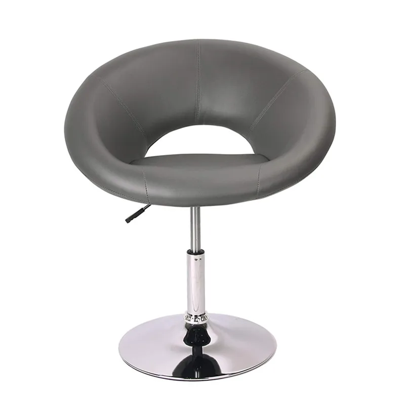 Дешевое кожаное сиденье, круглая спинка, регулируемое поворотное барное кресло