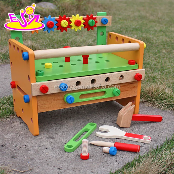 New Fashion DIY Educational Tool Toys,Colorful wooden tool box toy for kids,Hot sale wooden tool toy for children W03D055