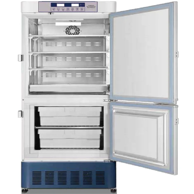 Forced air cooling combined refrigerator and freezer for medical treatment
