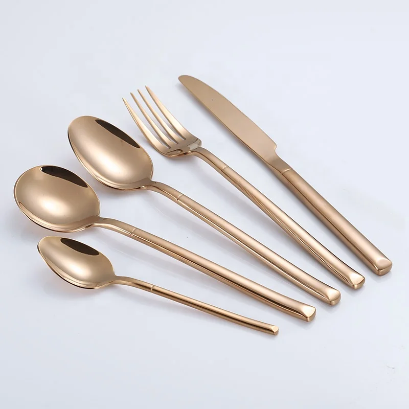 Rose gold Restaurant stainless steel spoon fork flatware sets, inox cutlery