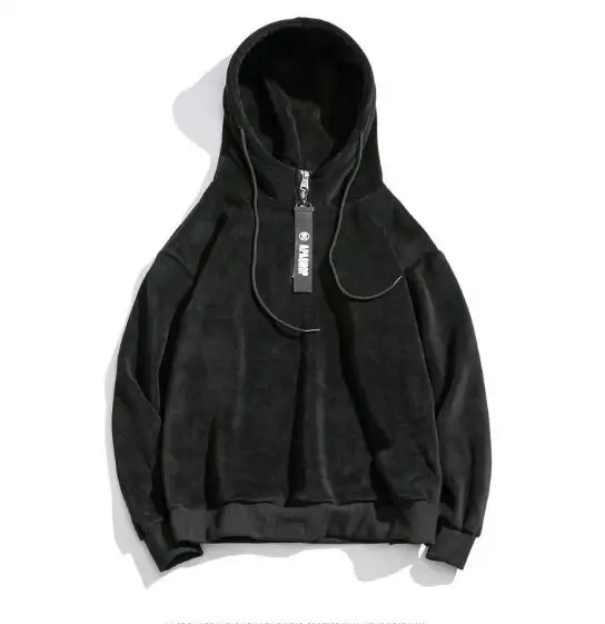 Custom logo mens blank velour thicken training jogging fitness hoodies sportswear tracksuit