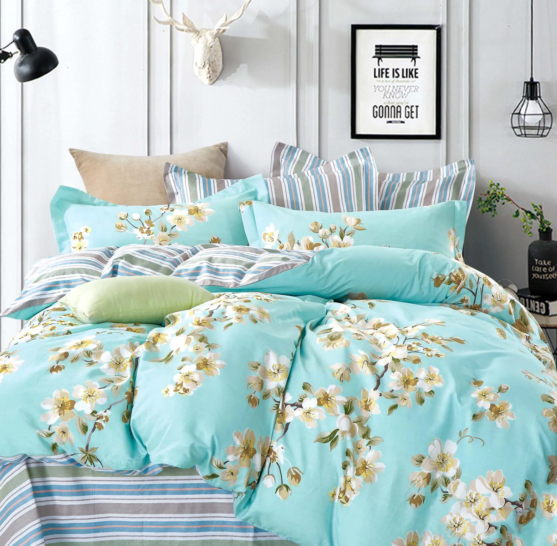 China Supply Cotton Fabric Printed Duvet cotton linen fabric bedding