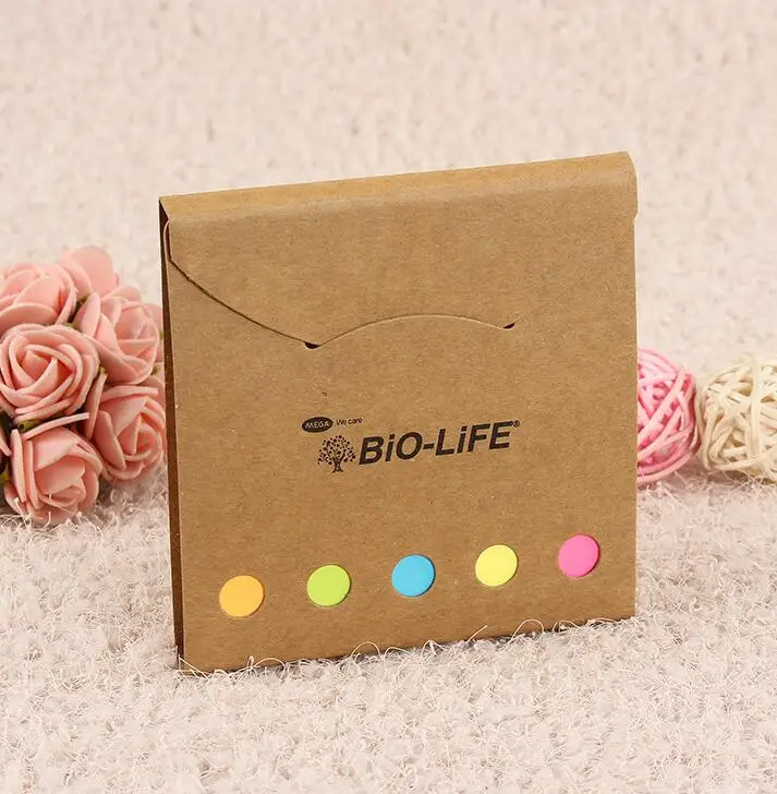 
Promotional Gifts Small Sticky Notes With Custom Logo 7 x 7 cm Brown Kraft Cover Sticky Notes With Memo Pad 2019 