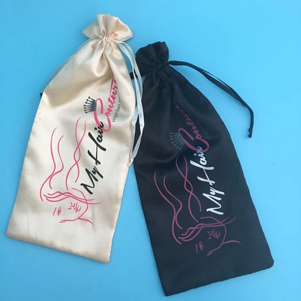 Wholesale Factory Custom Packaging 3 bundles Hair Satin Bag
