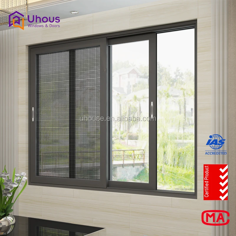 Aluminium tempered glass windows wholesale double glass waterproof aluminium sliding window