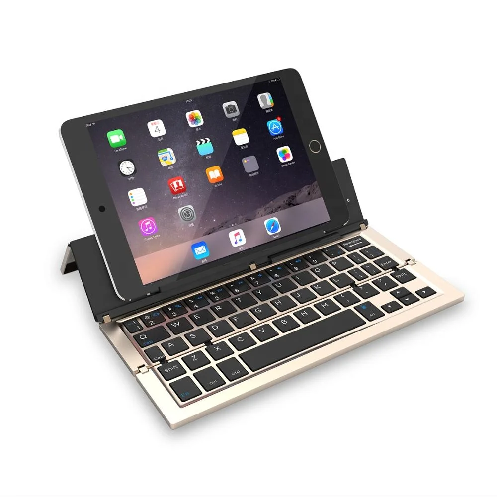 
High quality and high sales of folding aluminum wireless keyboard for tablet and smartphone 