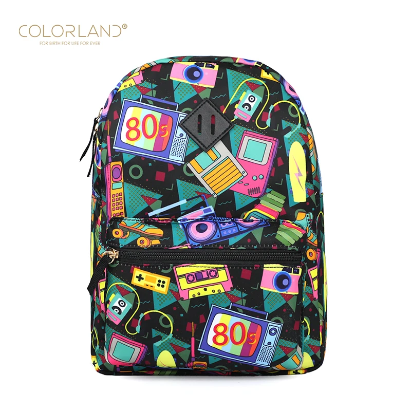 Colorland High Quality Durable Oem Pattern Kids School Bag Backpack