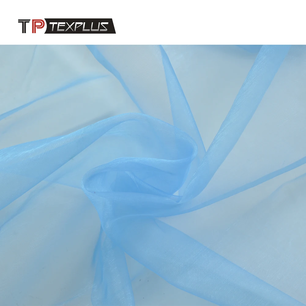100% polyester organza sheer fabric