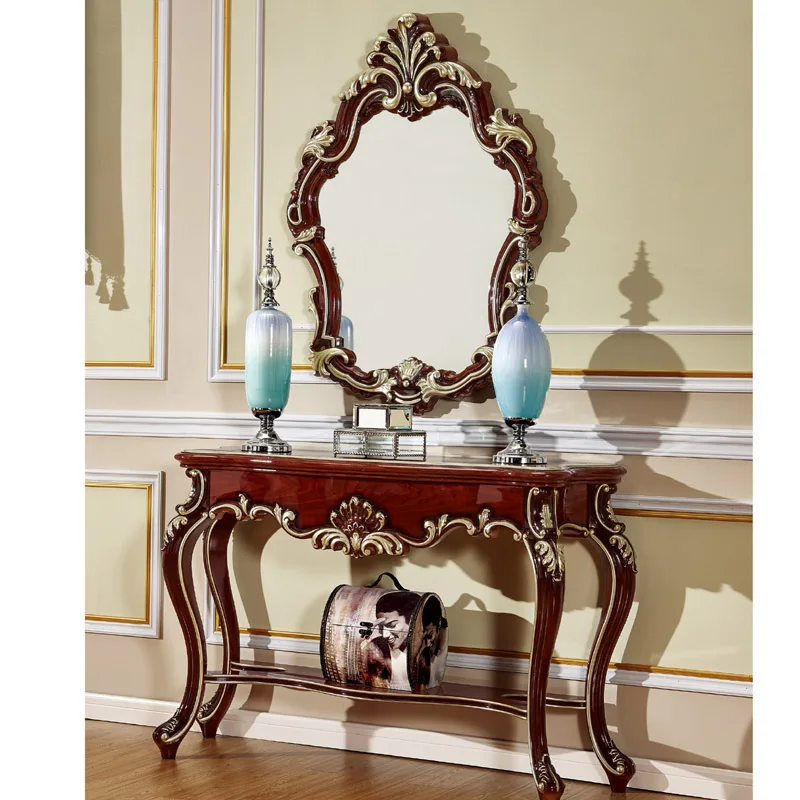 Foshan Living Room furniture New Classical European Style Console Table With Mirror