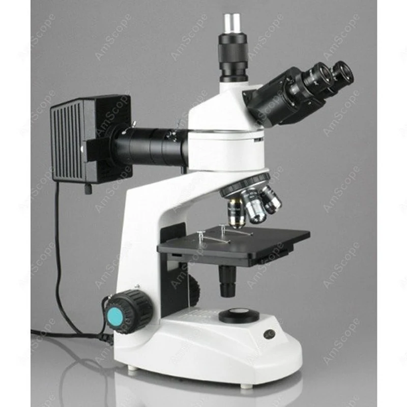 
AmScope Supplies 40X-2000X Polarizing Metallurgical Microscope w 2 Lights + 5MP Camera 