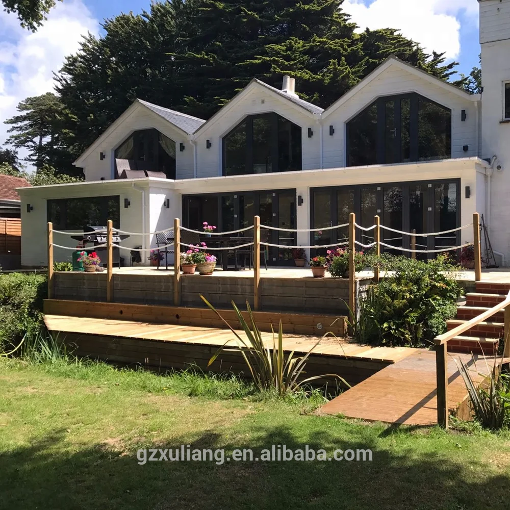 
thermal break aluminium double glass balcony folding door 