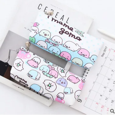 
customized accept cute pu leather students pencil case from yiwu factory 