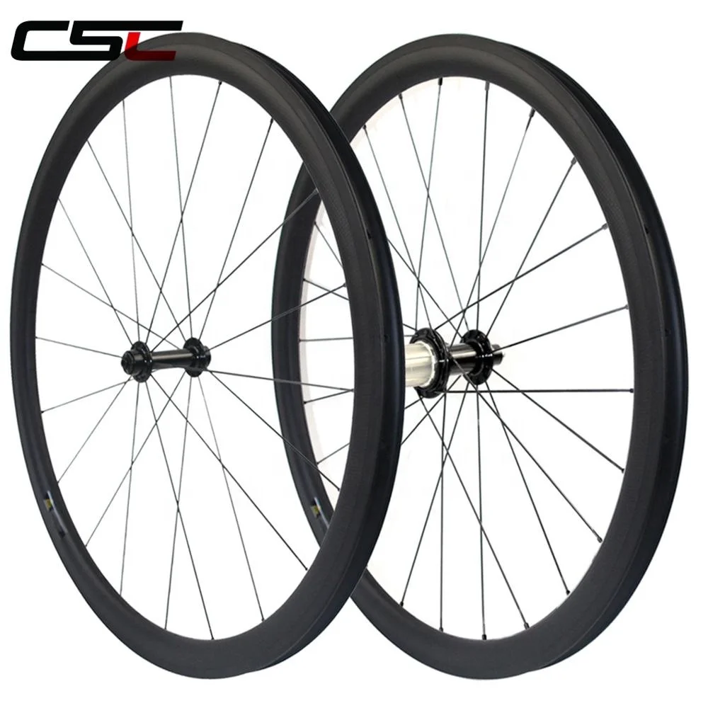 CSC 38mm depth 25mm width Tubular Carbon Fiber Bicycle Wheels Powerway R13 hub Mac CN424 Spokes Super Light Road Bike Wheels
