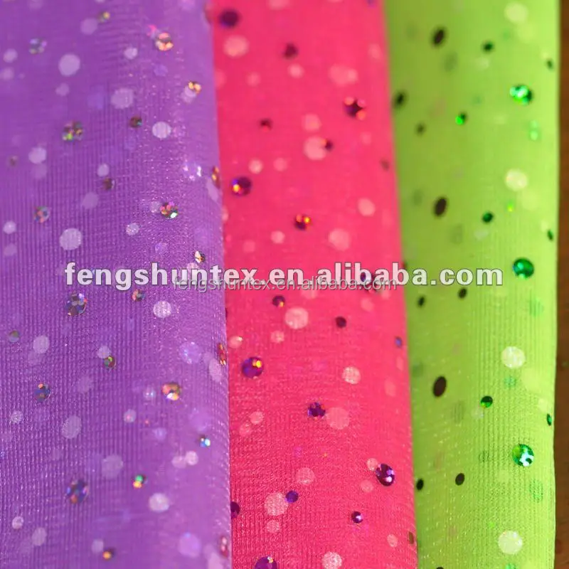 foil printing dot tulle fabric