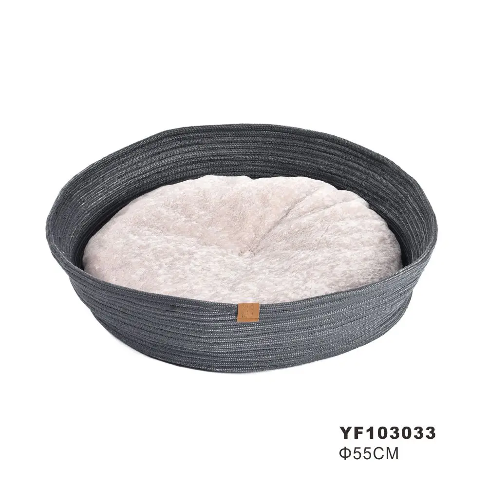 Оптовая продажа, коричневая мягкая элегантная кровать для собак из микрофибры