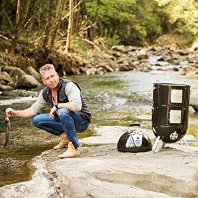 18-Inch Backyard Charcoal Pellet BBQ Grill Smoker