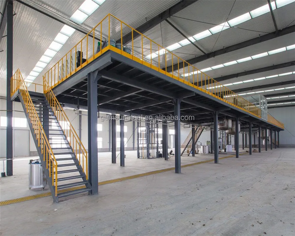 Printed coated mezzanine included prefab steel building shed