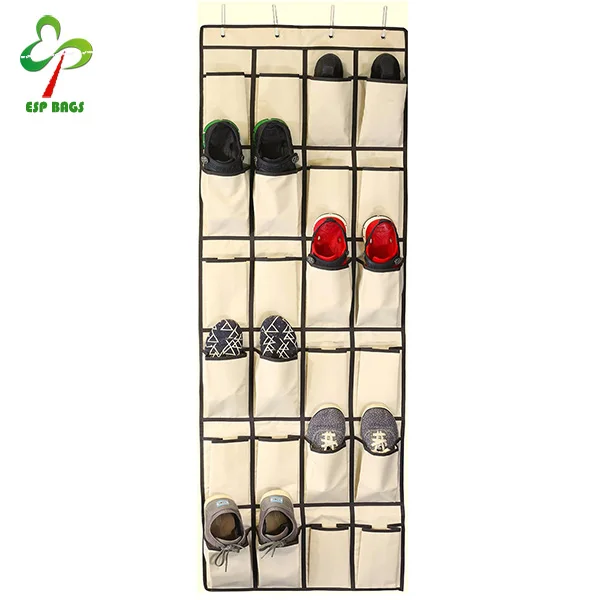 China supplier eco-friendly household practical over the door hanging shoe organizer storage with 24 pockets