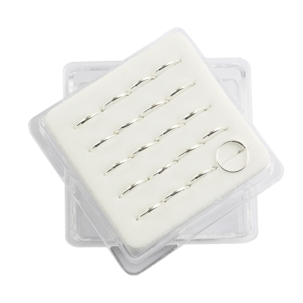 Hot Sale 925 Sterling Silver 20pcs/box Nose Hoop Plain straight 22g*8mm oring silver nose stud