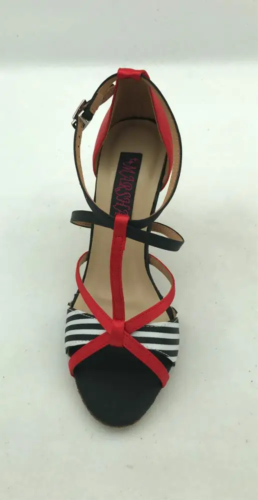 
NEW Elegant Ladies Salsa dancing shoes Latin dance shoes T-Bar Strips 9cm high heel 