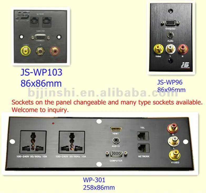 Черный настенной розетки аудио, USB и HDMI выход для семьи, офисных и гостиничных