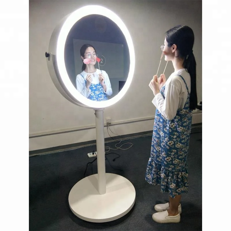 
Круглая Кольцевая вспышка для фотографий с ЖК-дисплеем 23,6 дюйма и высокой яркостью, волшебное зеркало для селфи, основа для фотокамеры 