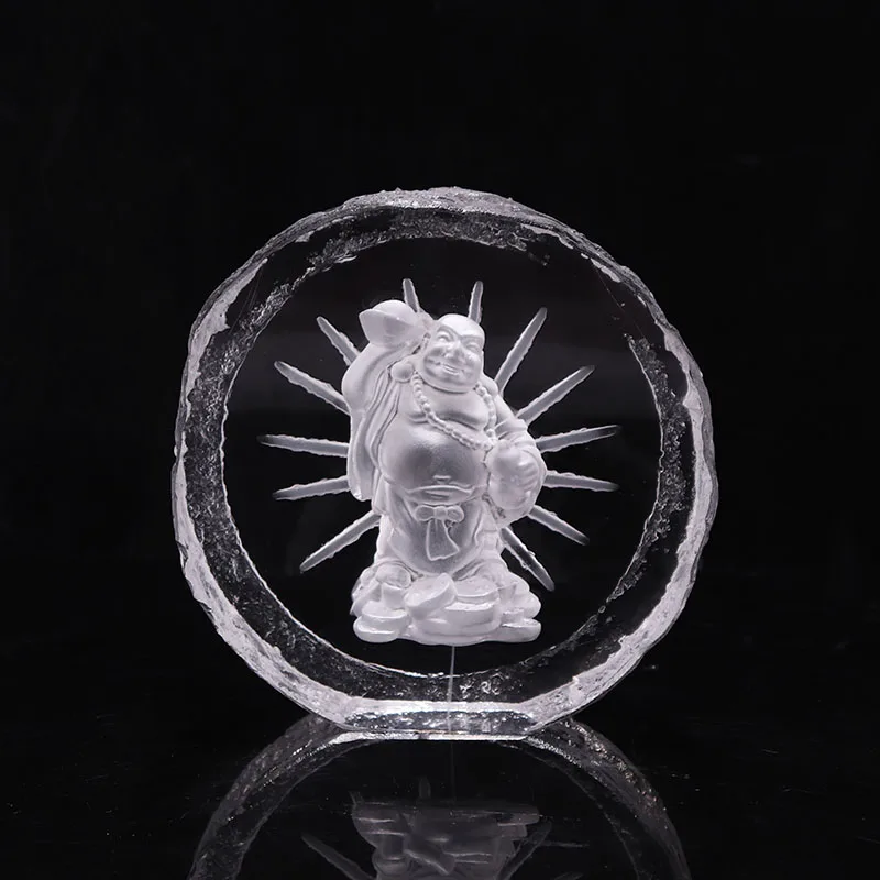 Pujiang kinsam crystal factory direct sales for temple living room display crystal Buddha statue