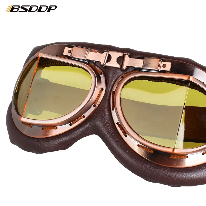 BSDDP Motorcycle Goggles Glasses Vintage Motorbike Classic Goggles Retro For Harley Protection Eyewear UV Protection