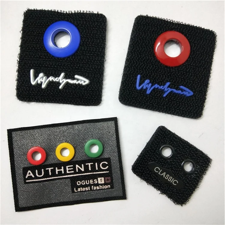 Triangle Square rectangle eyelet leather label cat animal pu trademark metal logo sign for jeans bags shoes