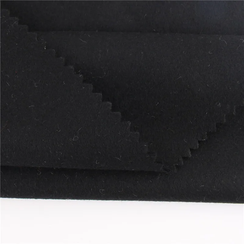 2019 black cashmere recycled woven woolen melton poly wool fabric