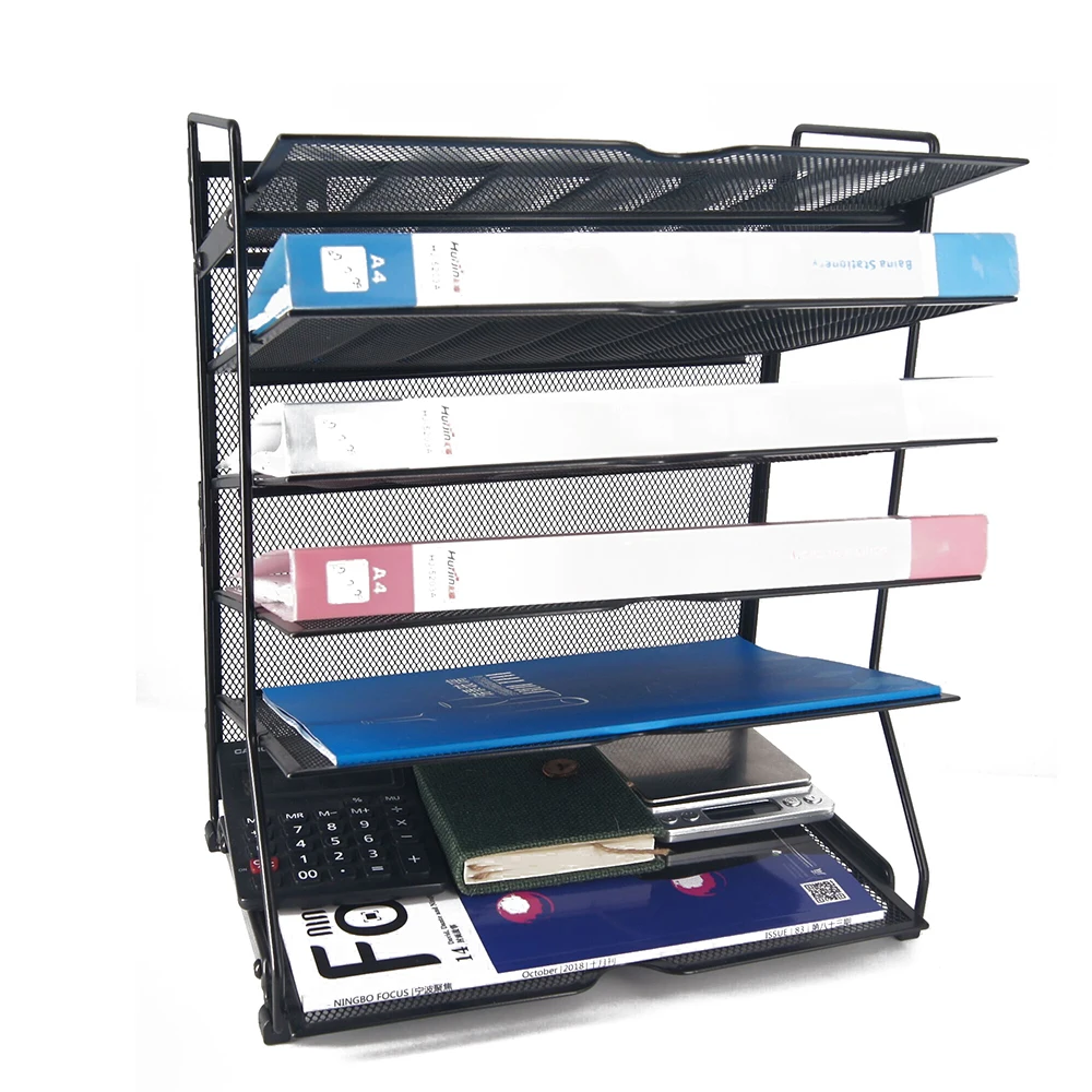 6 file organizer mesh desk organizer Steel office organization