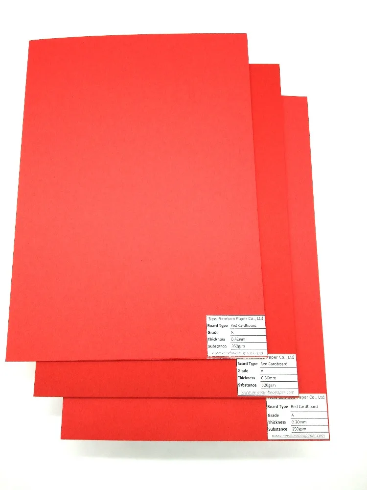 250gsm 300gsm 350gsm red color board cardboard paper sheet