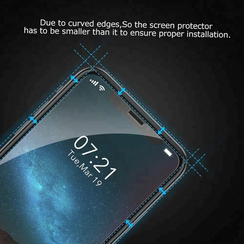 
For iphone x / xs tempered glass screen protector 2 pack, 2.5D 0.33mm 9h glass for iphone x xs screen protector 