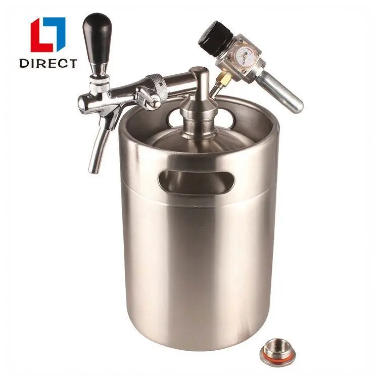 Wholesale CE Approved 5l Small Stainless Steel Mini Inox Beer Keg Growler 5l With Tap