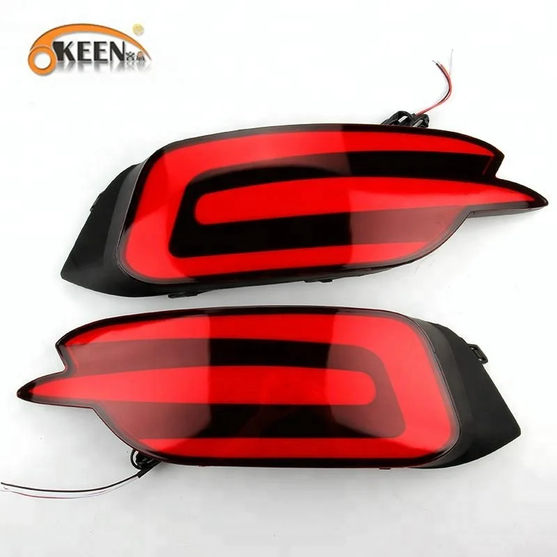 KEEN rear bumper reflector lights for Honda Civic 2016 2017 2018 led rear tail lamp car brake warning parking lamp