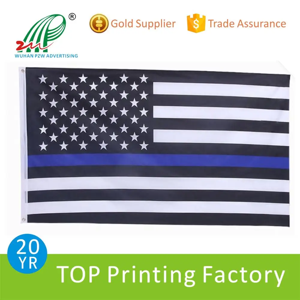 Wholesale High Quality Thin Blue Line Flag 3x5 American Police Flag