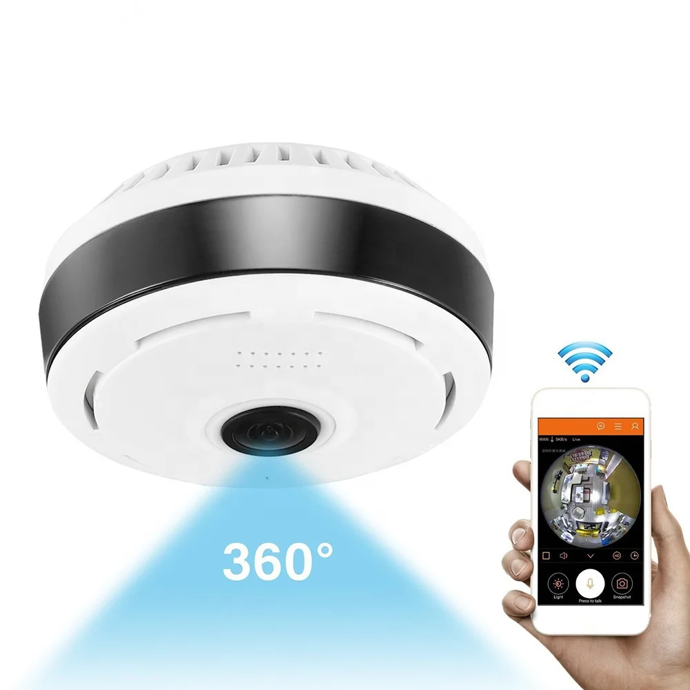 mini wifi 1080P 360 degree fish eye panoramic 2MP PTZ IP cam wireless video surveillance camera
