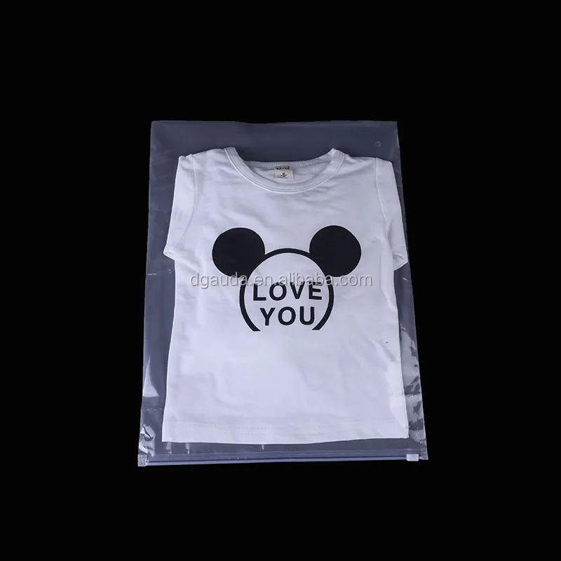 custom logo biodegradable slider pe clear transparent reusable plastic polypropylene poly clothing packaging bag