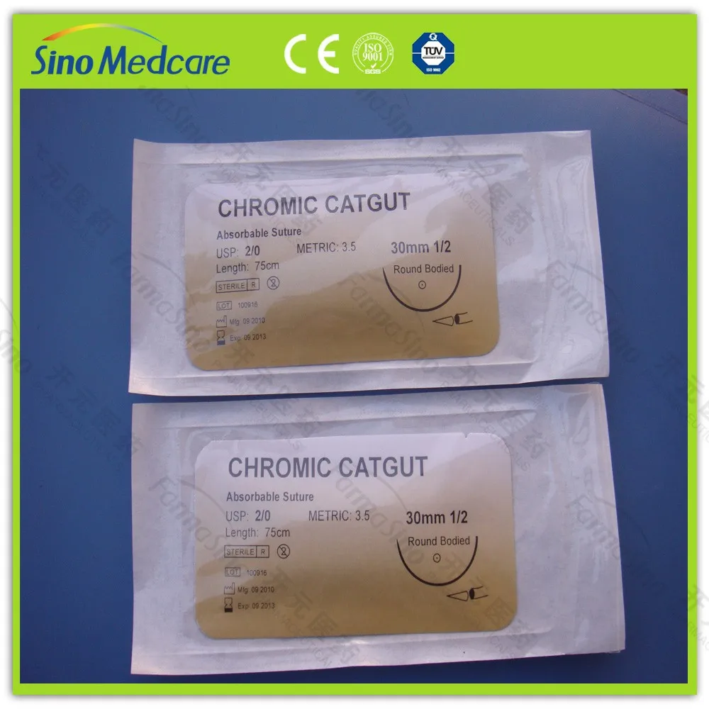 
CE passed Medical surgical suture with needle chromic catgut 