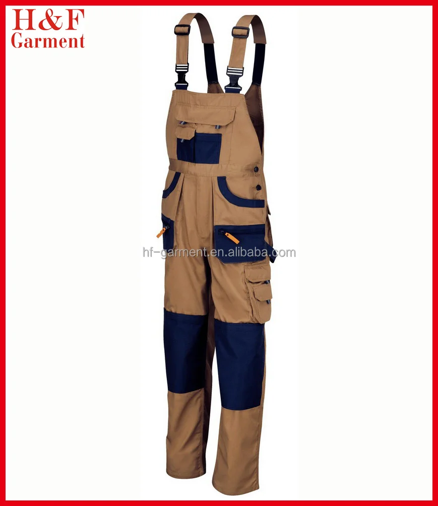 Khaki Working cotton jumpsuit overalls for men custom logo