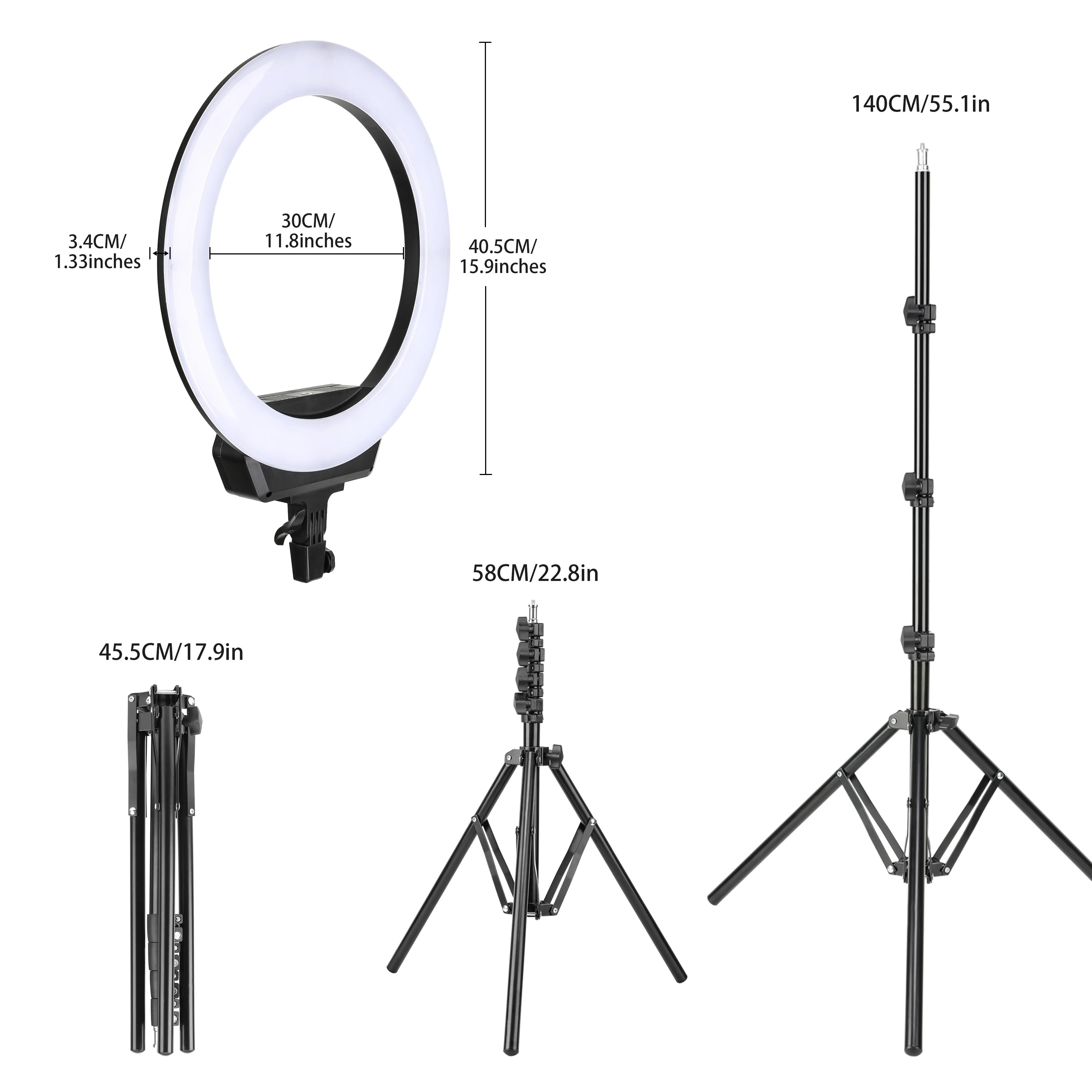 16inch LED Ring Light For Video Make Up Bi Color Photographic Lighting LED Beauty Ring Lamp for Makeup