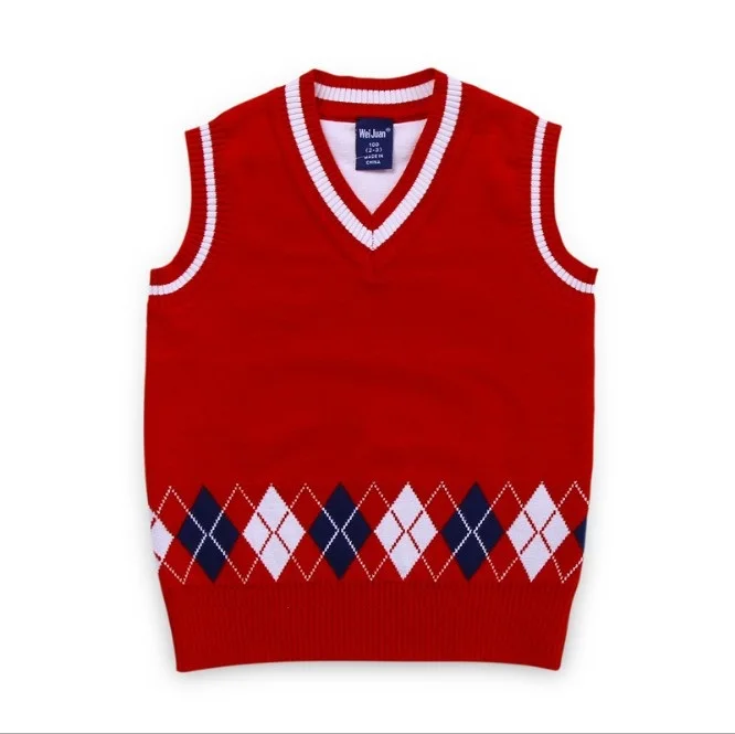 
Classic primary school kids clothing, woolen sweater designs for children, children vest 