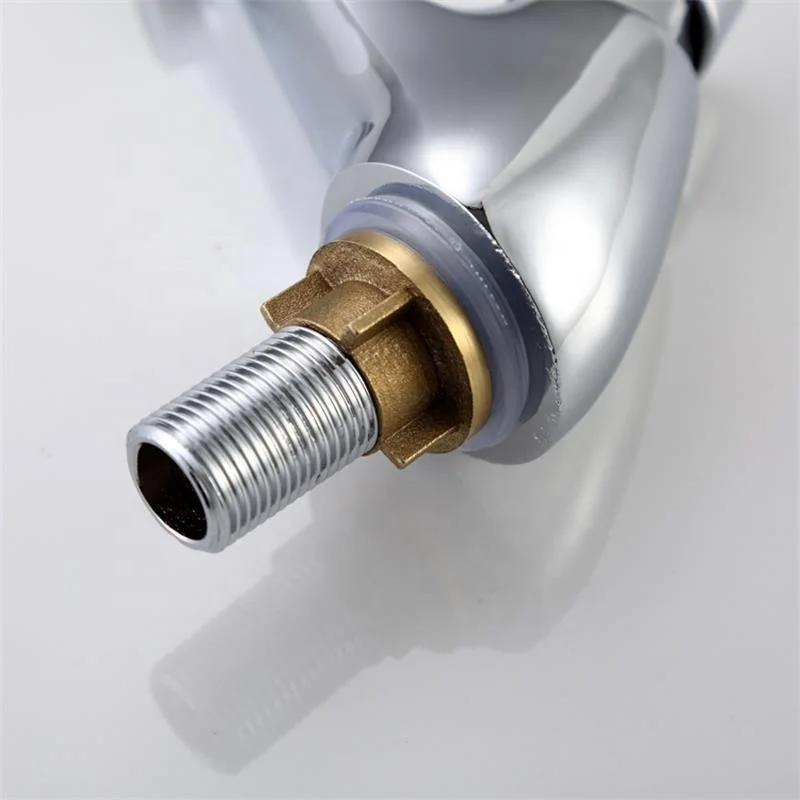 Brass self closing time delay push button basin faucet