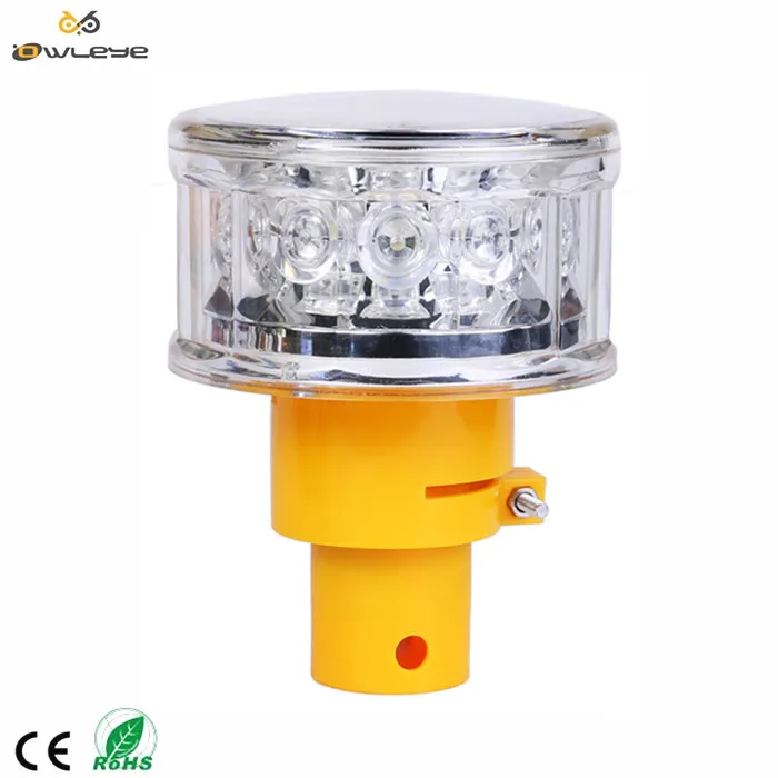 
highway road construction rechargeable rotational led blinker solar traffic barricade warning beacon light 